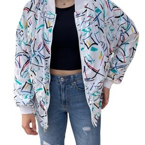 Vintage 80’s 90’s Color Splash Brushstroke Windbreaker Pickleball